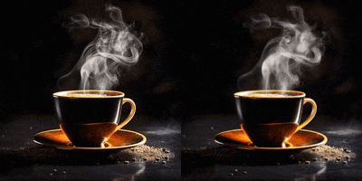 convert hot cup of tea image into video