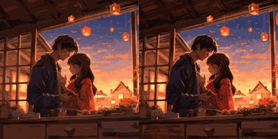 Couple in Lamp Lights