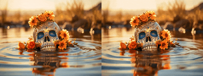 floating Skull photo to video ai