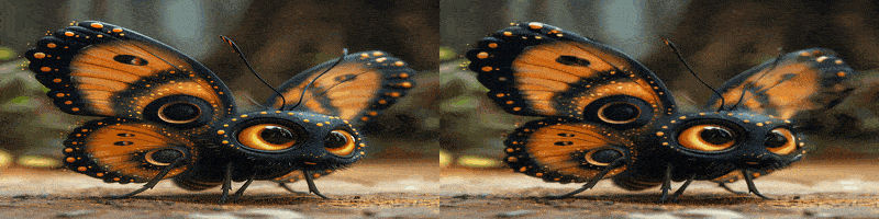 Brightly colored butterfly wings