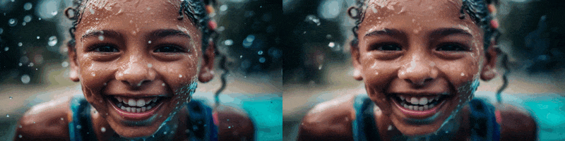 child wet in rain image to video
