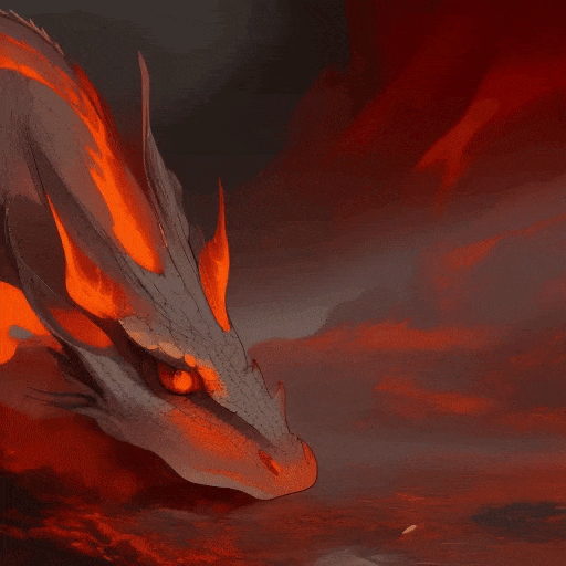 (realistic dragon)1.9, molten lava, smoky atmosphere