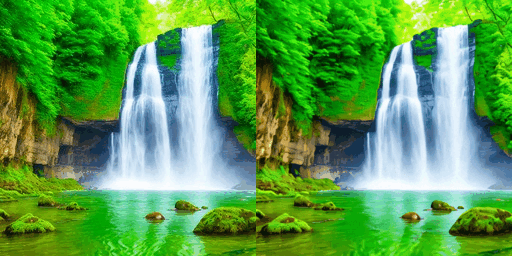Waterfall scenery animation image