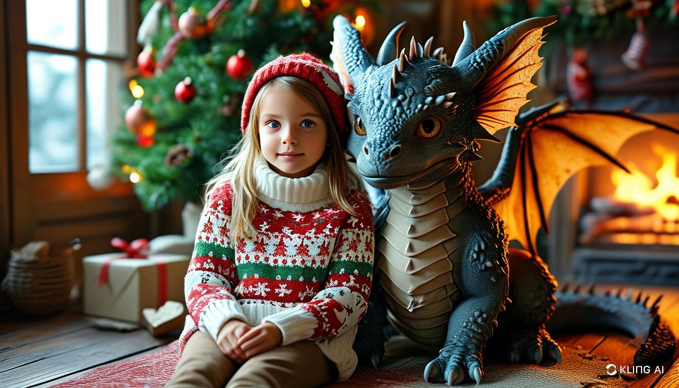 Little Girl With Baby Dragon