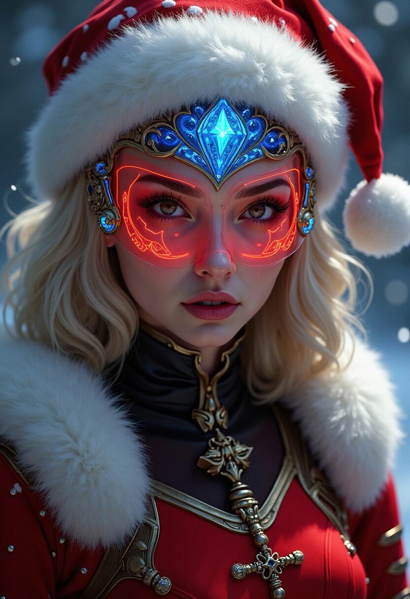 Woman with Glowing Visor