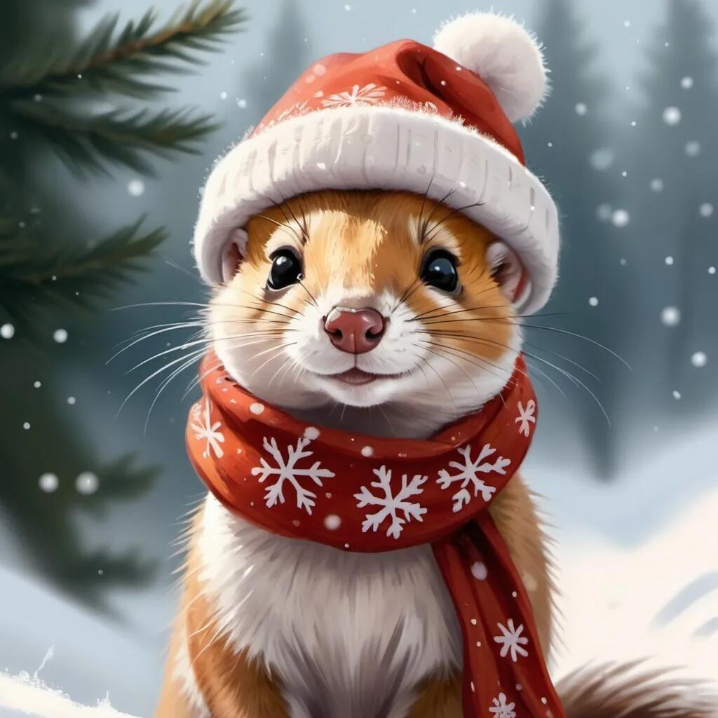 Cozy Winter Weasel