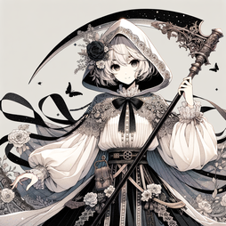 Anime witch with scythe